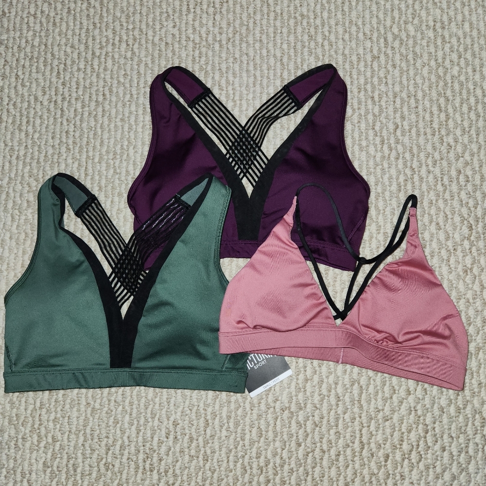 Bundle of 3 VSX Sports Small Long Line Plunge V Mesh